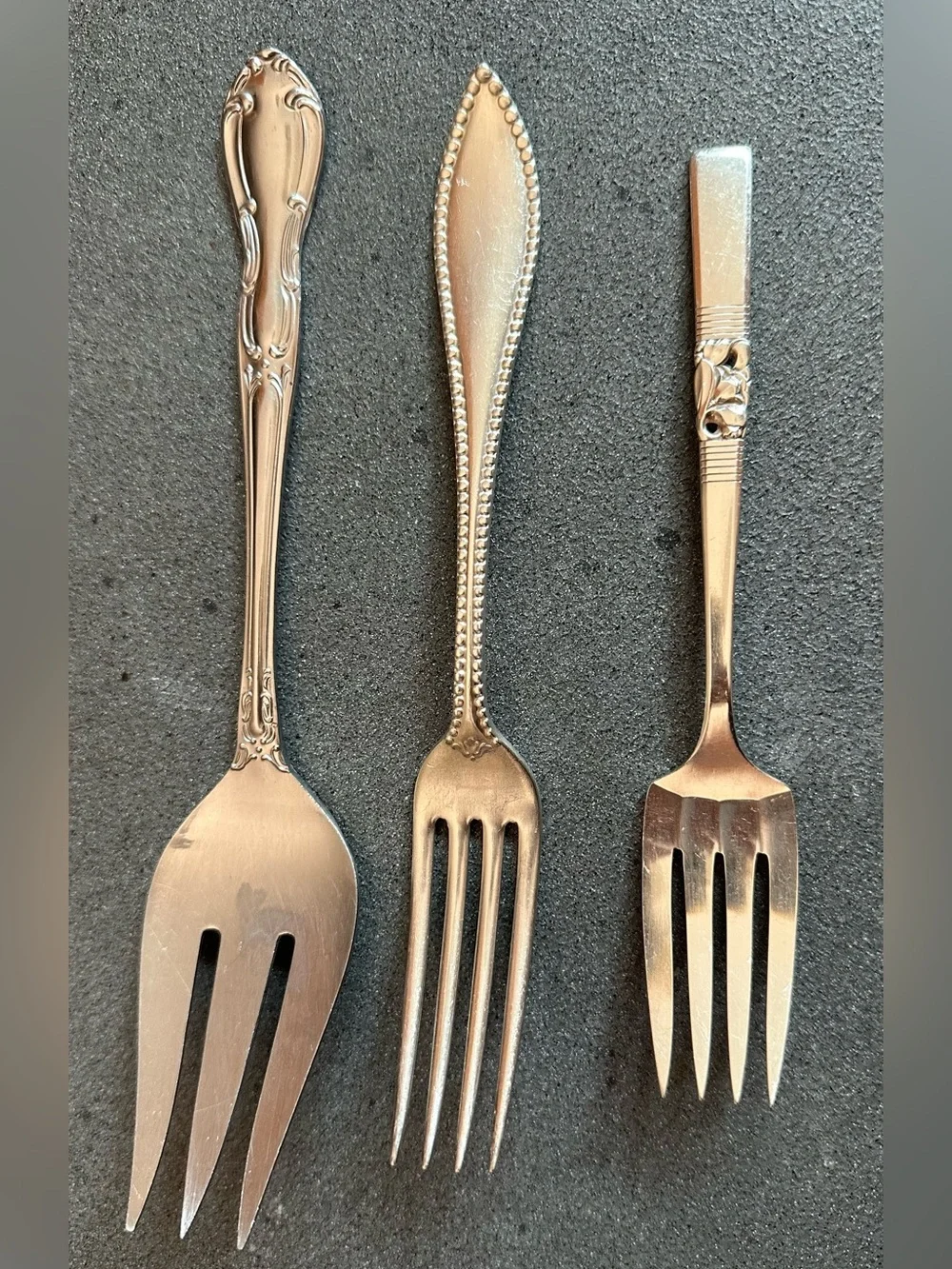 Classic Silver Serving Forks - Polished Stainless Set